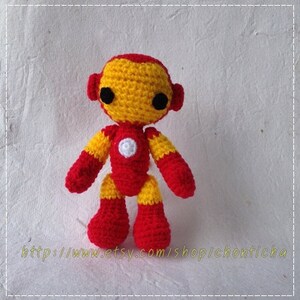 Iron Man 6 inches PDF amigurumi crochet pattern image 4