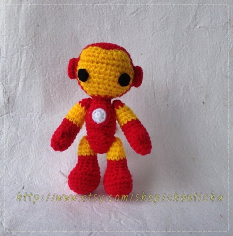 Iron Man 6 inches PDF amigurumi crochet pattern image 4