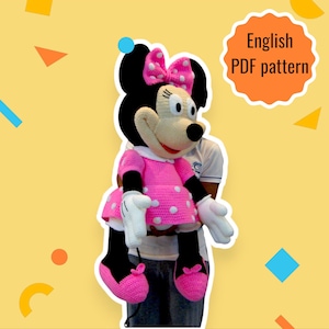 Minnie Mouse Crochet Pattern: 35&quot; Giant Amigurumi Doll (PDF Download)