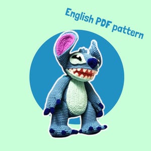 Stitch Amigurumi Crochet Pattern PDF | 15 Inch Lilo & Stitch Inspired Plush Doll Tutorial | Crochet Toy Digital Download