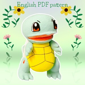 Squirtle Crochet Pattern: PDF Amigurumi (22 inches, US Terms)