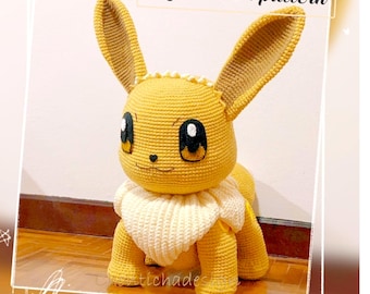 Eevee Amigurumi Crochet Pattern: 22" Plush Doll Tutorial (PDF Download)