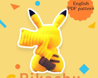 Patrón de Pikachu Amigurumi a crochet (PDF) Tutorial para muñeco