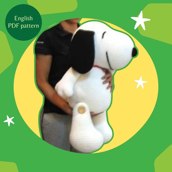 Snoopy-haakpatroon pdf: 27-inch pluche amigurumi-pop zelfstudie (digitale download)