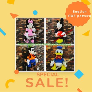 Mickey Mouse & Gang Amigurumi Crochet Pattern (PDF Download) - Giant Size