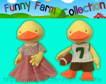 Funny farm Duck duck 22 inches - PDF amigurumi crochet pattern