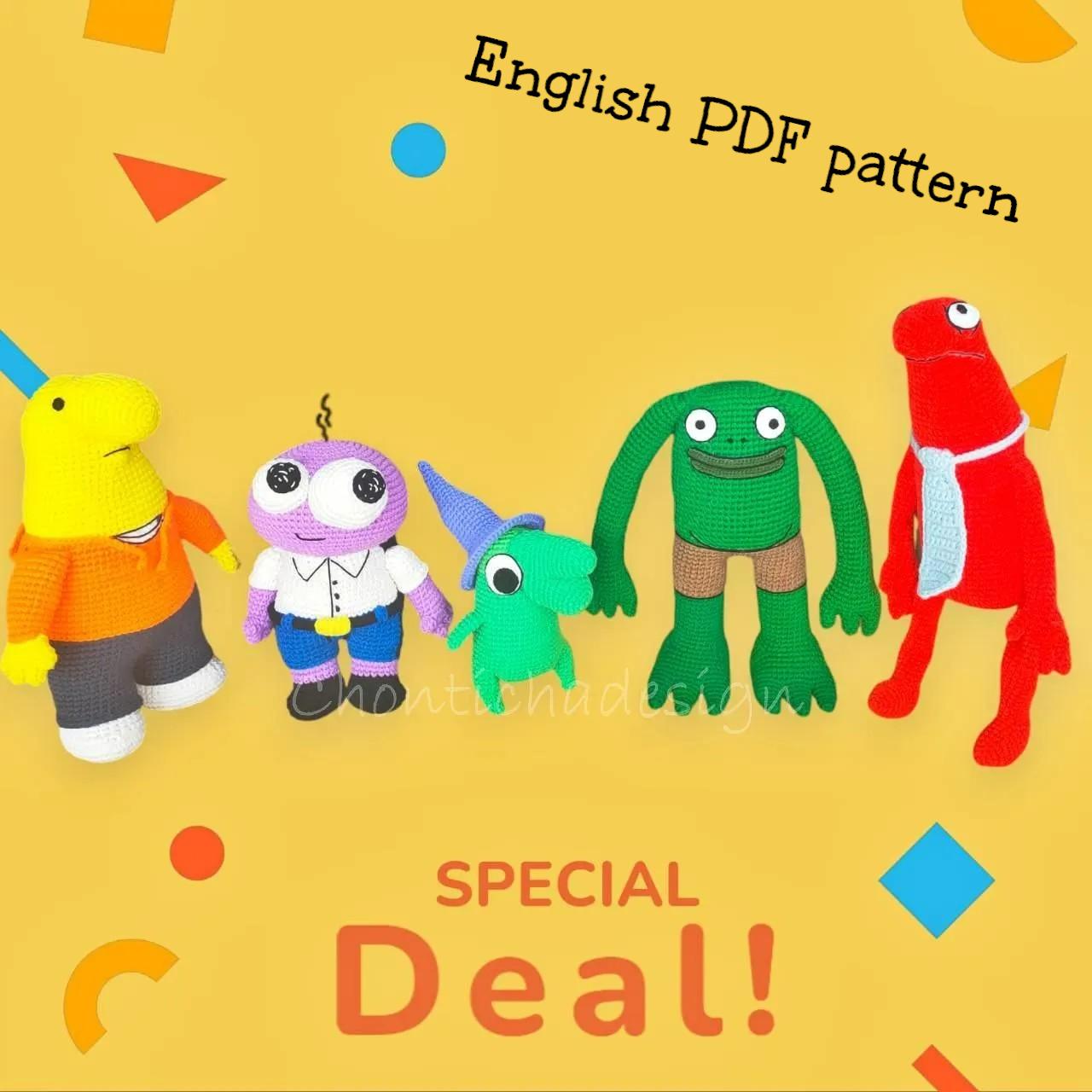 Smiling Friends Crochet Pattern Bundle – 5 PDF (pim, Charlie,alan