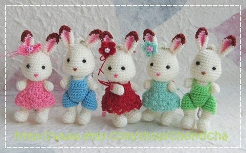 Mini Rabbit 2.5inches PDF amigurumi crochet pattern image 2