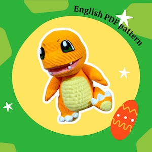 Charmander Crochet Pattern | 22 Inch Amigurumi Pokemon Plush (PDF Pattern)