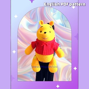 Patrón de crochet del oso Winnie the Pooh: Amigurumi gigante de Winnie the Pooh de 81 cm (descarga en PDF)