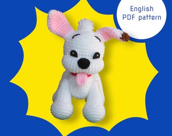 Bolt Dog Crochet Pattern: Amigurumi Puppy Plush Toy (PDF Download, 6 Inch