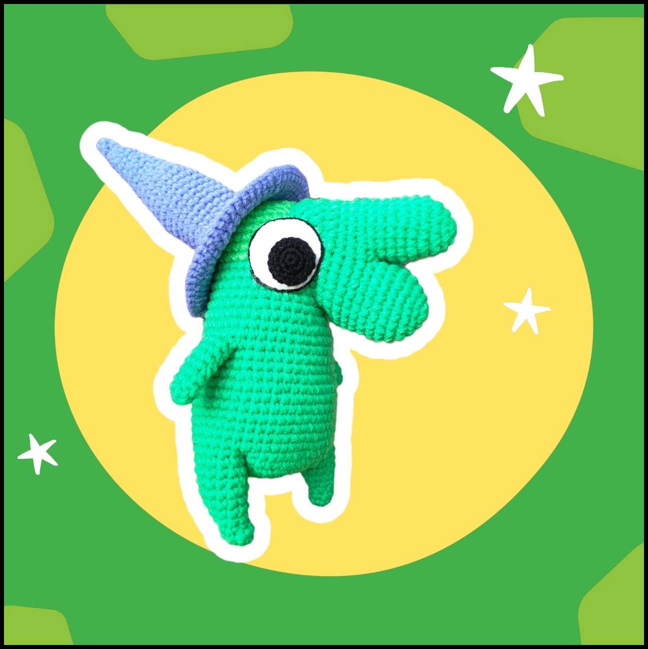 Glep Crochet Pattern - Inspired by Smiling Friends Green Wizard