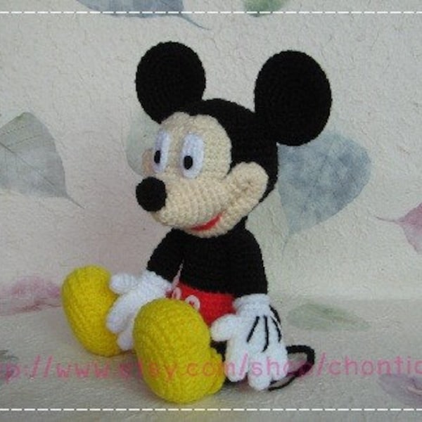 Mickey Mouse 10 inches - PDF Amigurumi Häkelanleitung