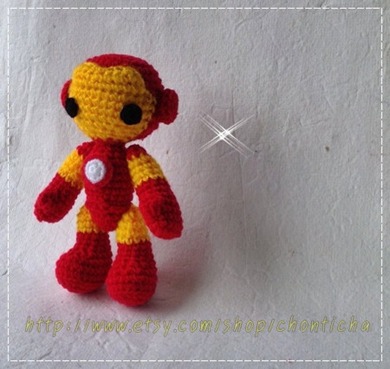 Iron Man 6 inches PDF amigurumi crochet pattern image 3