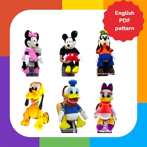 Mickey Mouse & Friends Crochet Pattern: 6 Giant Amigurumi Dolls (PDF Download)