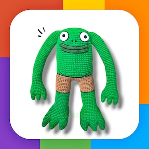 Lächelnde Freunde Herr Frosch 40cm - PDF Amigurumi Häkelanleitung