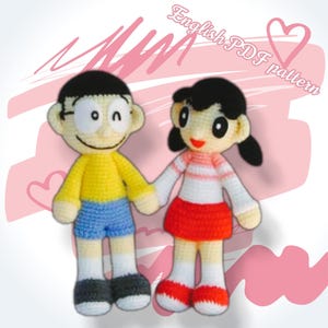 Doraemon Inspired Crochet Pattern: Nobita & Shizuka Amigurumi (PDF Download)