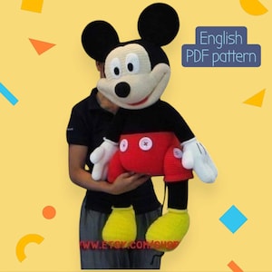 Giant Mickey Mouse Crochet Pattern: 35 Inch Amigurumi PDF (Digital Download
