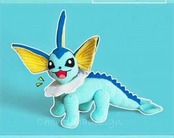 [専用]あみぐるみ③ ポケモン シャワーズ 12 インチ - PDF あみぐるみかぎ針編みパターン