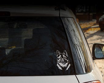 Swedish White Elkhound sticker | Dog decal | Home decor | Plaque | Emblem | Laptop design