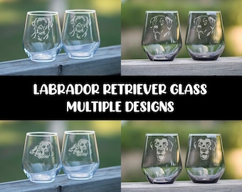 Labrador Retriever glass | Multiple Designs | Tumbler | Stemless Wine Glass | Drinking Glass