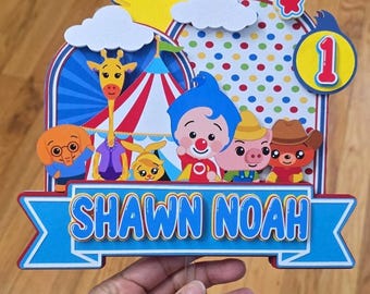 Plim Plim Cake Topper: Personalized Circus Birthday Party Decor