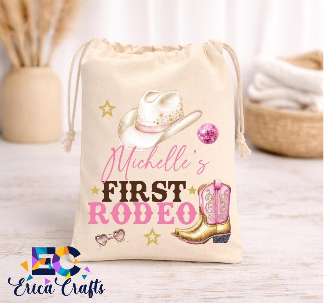 First Rodeo Birthday Favor Bags | Personalized Cowgirl Party Bags ...