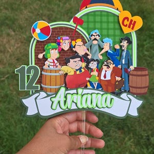 El Chavo del 8 Cake Topper Personalized | Fiesta Chavo Birthday Decor | Custom Name & Age | Mexican TV Show Party Topper