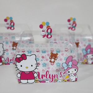 Kitty birthday, Kitty favor box, gable box Kitty ,Kitty party , kid party Kitty , kid party,clear box , clear party box