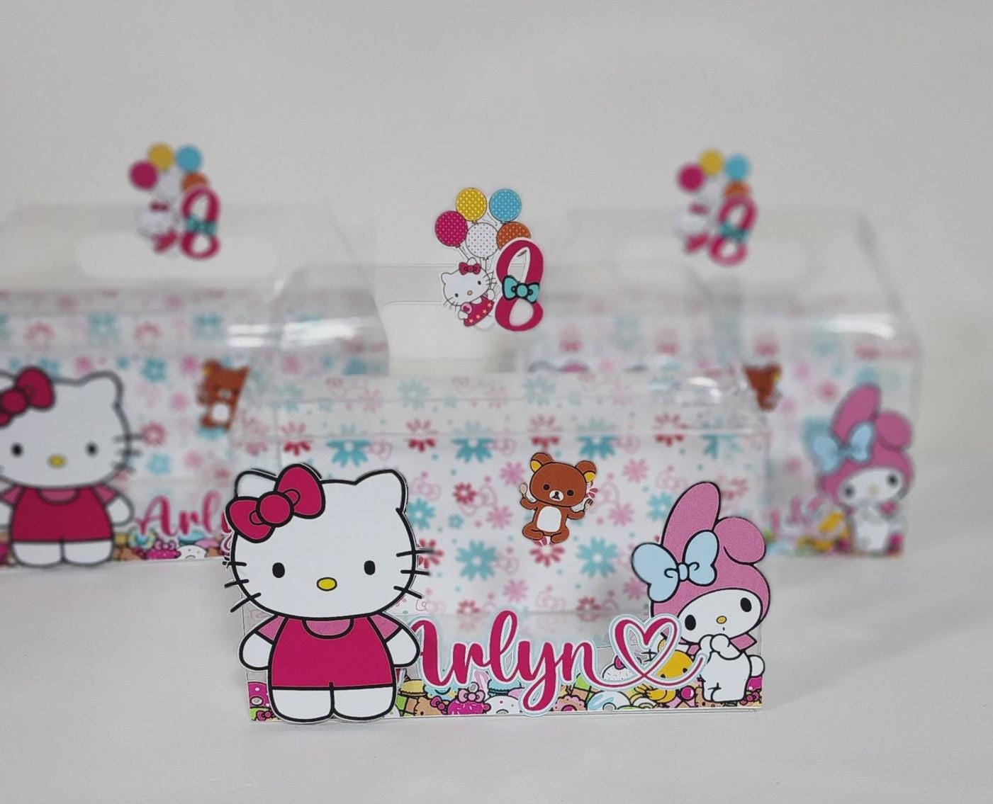 Kitty birthday, Kitty favor box, gable box Kitty ,Kitty party , kid party Kitty , kid party,clear box , clear party box