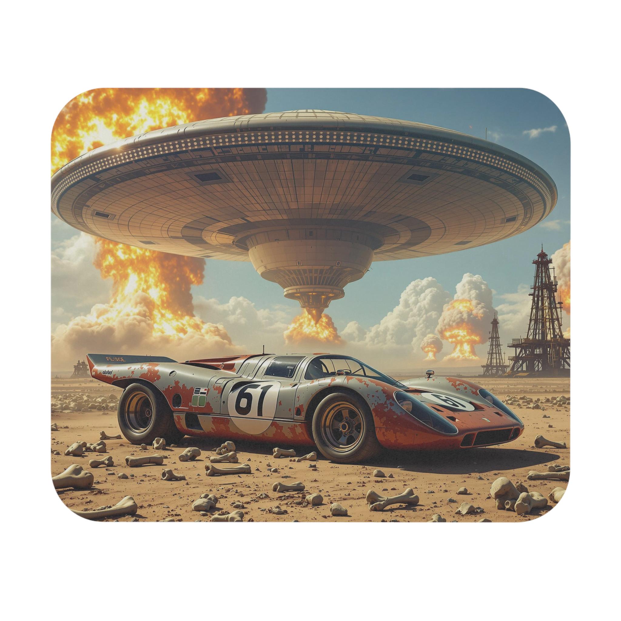 Rectangle Mouse Pad - Epic Porsche 917 Sci-Fi Nuclear Wasteland Design, Gaming Mousepad, Office Desk Mat, Car Lover Gift, Unique Computer