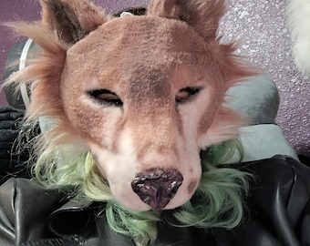 Red Dog Husky Therian Mask