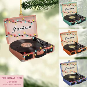 Personalized Vinyl Record Machine Ornament, Acrylic Vinyl Record Machine Ornament, Vinyl Record Lovers Gift, Christmas Hanging Tree Ornament