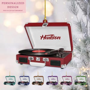 Vinyl Record Machine Shaped Ornament, Personalized Vinyl Record Machine Ornament, Vinyl Record Lovers Gift, Music Christmas Hanging Ornament