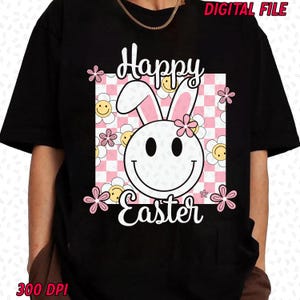 Conejito de Pascua con cara sonriente, PNG de Pascua, PNG de Pascua, Sublimación de Pascua, Descarga instantánea