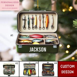 Personalized Fishing Tackle Christmas Ornament, Custom Fishing Kit Ornament, Fisherman Hanging Ornament, Fishing Lovers Gift, Xmas Ornament