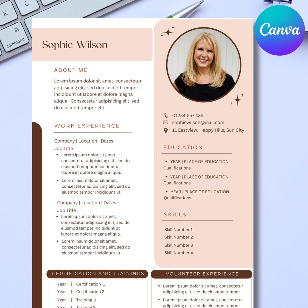 Professional Resume & Cover Letter Template | Canva Editable - Etsy