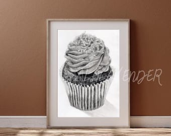 DIGITAL DOWNLOAD)) Handgezeichnete Bleistift Skizze Kunstwerk