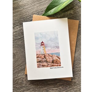 Lot de 6/12 cartes de voeux imprimées artistiques dessinées à la main Peggy's Cove
