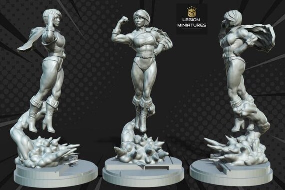 Power Girl, DC, Hero, RPG Resin Model Kit, 3D Printed, Highly detailed, By Legion miniatures Sculpts, Authorised Seller, 40mm
