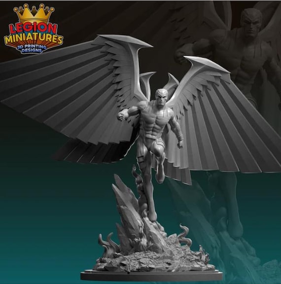 Archangel, Marvel RPG Resin Model Kit, 3D Printed, Highly detailed, By Legion miniatures Sculpts, 40mm or 75mm