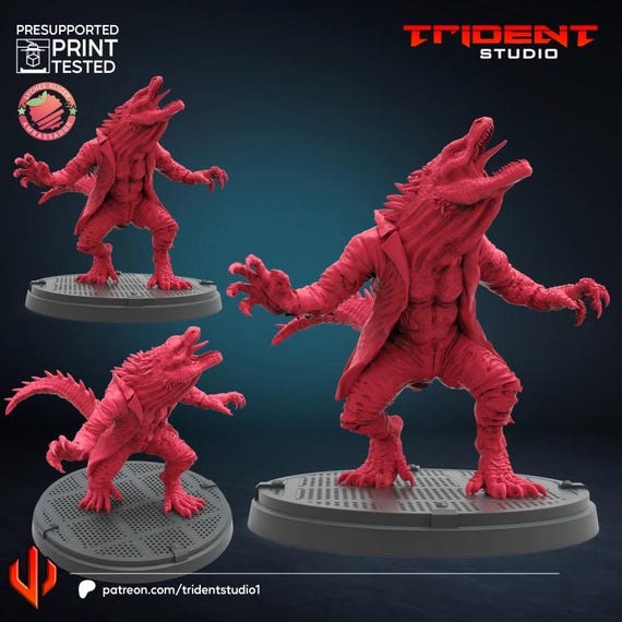 Lizard, Marvel RPG Resin Model Kit, 3D Printed, Highly detailed, By Trident Studios, Marvel Crisis Protocol, 40mm or 70mm
