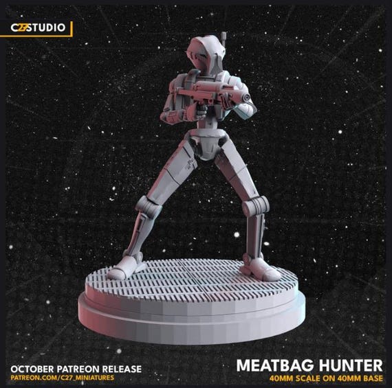 HK-47, Hero, Star Wars RPG Resin Model Kit, 3D Printed, Highly detailed, By C27 miniatures Sculpts, Authorised Seller, 40mm-75mm