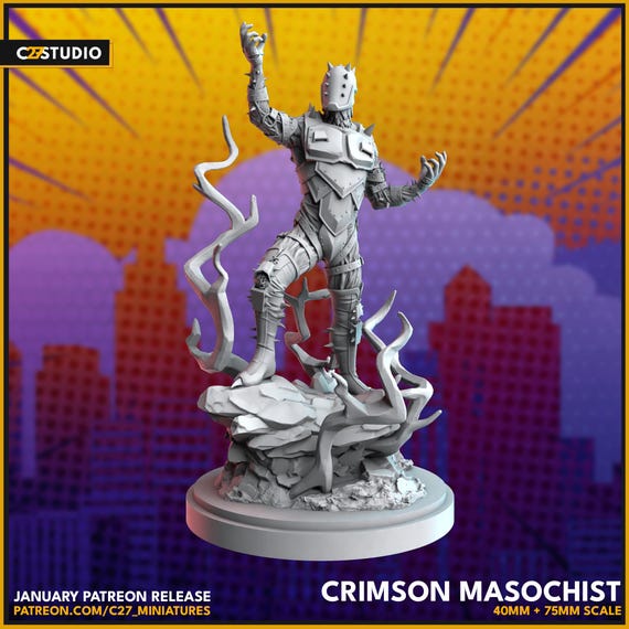 Penance, Marvel, Hero, RPG Resin Model Kit, 3D Printed, Highly detailed, By C27 miniatures Sculpts, 40mm-75mm