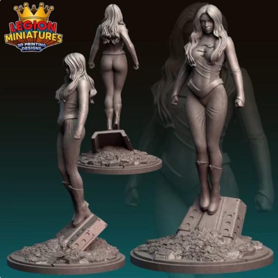 Supergirl, DC, RPG Resin Model Kit, 3D Printed, Highly detailed, Legion miniatures Sculpts, 40mm or 75mm, Marvel Crisis Protocol