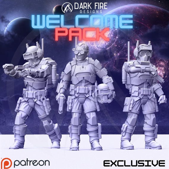 Bad Batch, Tech, Star Wars, RPG, 3D Printed, Highly detailed, By Dark Fire Designs miniatures Sculpts, Legion Scale
