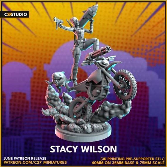 Gwenpool, Marvel RPG Resin Model Kit, 3D Printed, Highly detailed, By C27 miniatures Sculpts, 40mm or 75mm