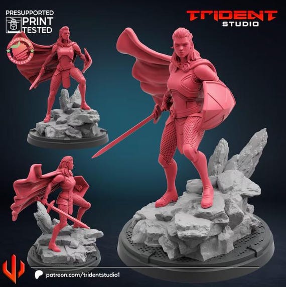 Captain Britain Betsy, Marvel RPG Resin Model Kit, 3D Printed, Highly detailed, By Trident Studios, Marvel Crisis Protocol, 40mm or 70mm
