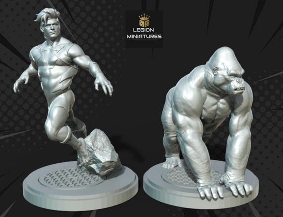 Beast Boy, DC, RPG Resin Model Kit, 3D Printed, Highly detailed, Legion miniatures Sculpts, 40mm or 75mm, Marvel Crisis Protocol