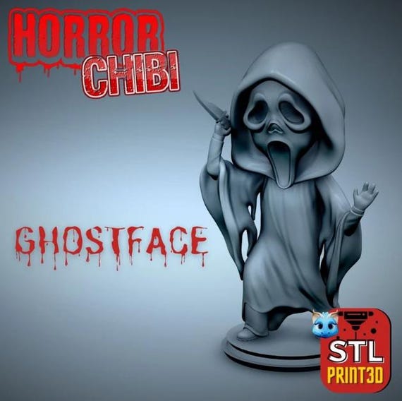Ghostface Scream Chibi Horror: High-Detail Resin Model Kit, 3D Printed, Highly detailed— 1/10 Scale